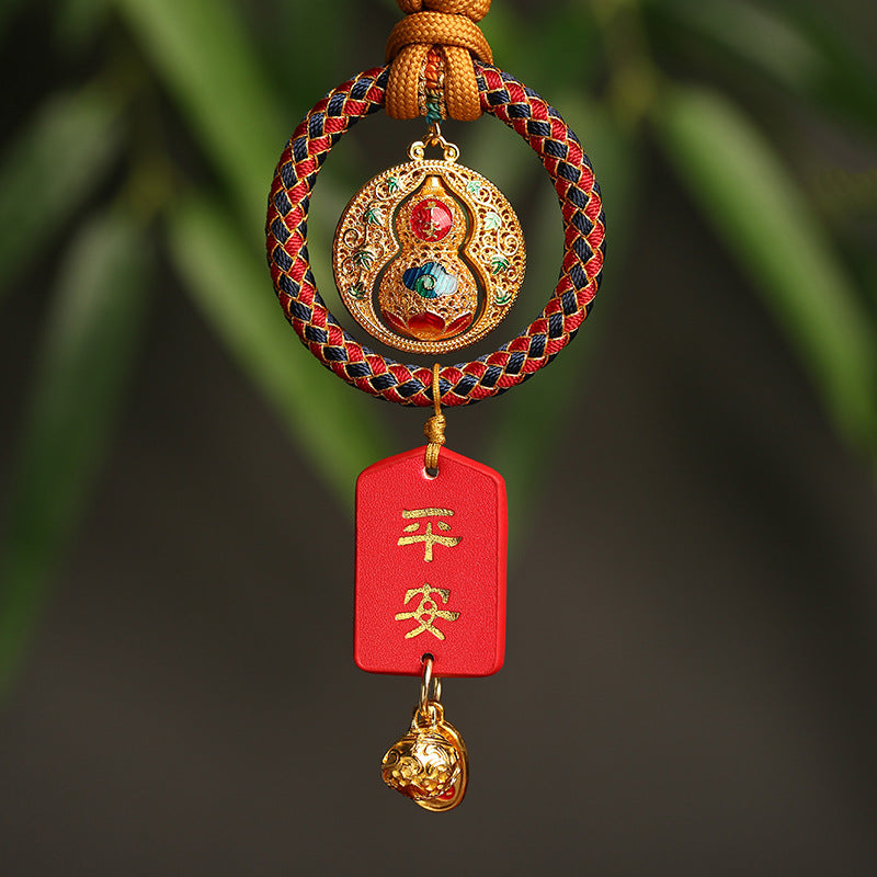 Letitdao Dragon Cloisonné Car Charm Handmade Copper Ornament For Luck & Safe Travel Antique Chinese Art Gift