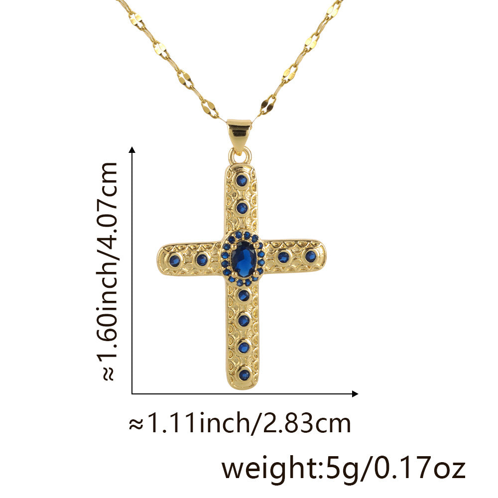 Letitdao Gold-plated Zirconia Multicolor Spectrum Pendant Necklace - Fashion Gradient Jewelry
