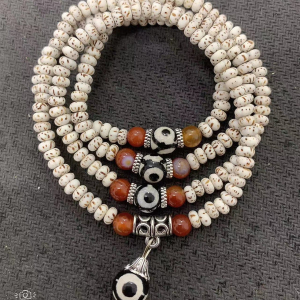 Letitdao Star Moon Rudraksha Bracelet Boho Chic Meditation & Yoga Jewelry Necklace