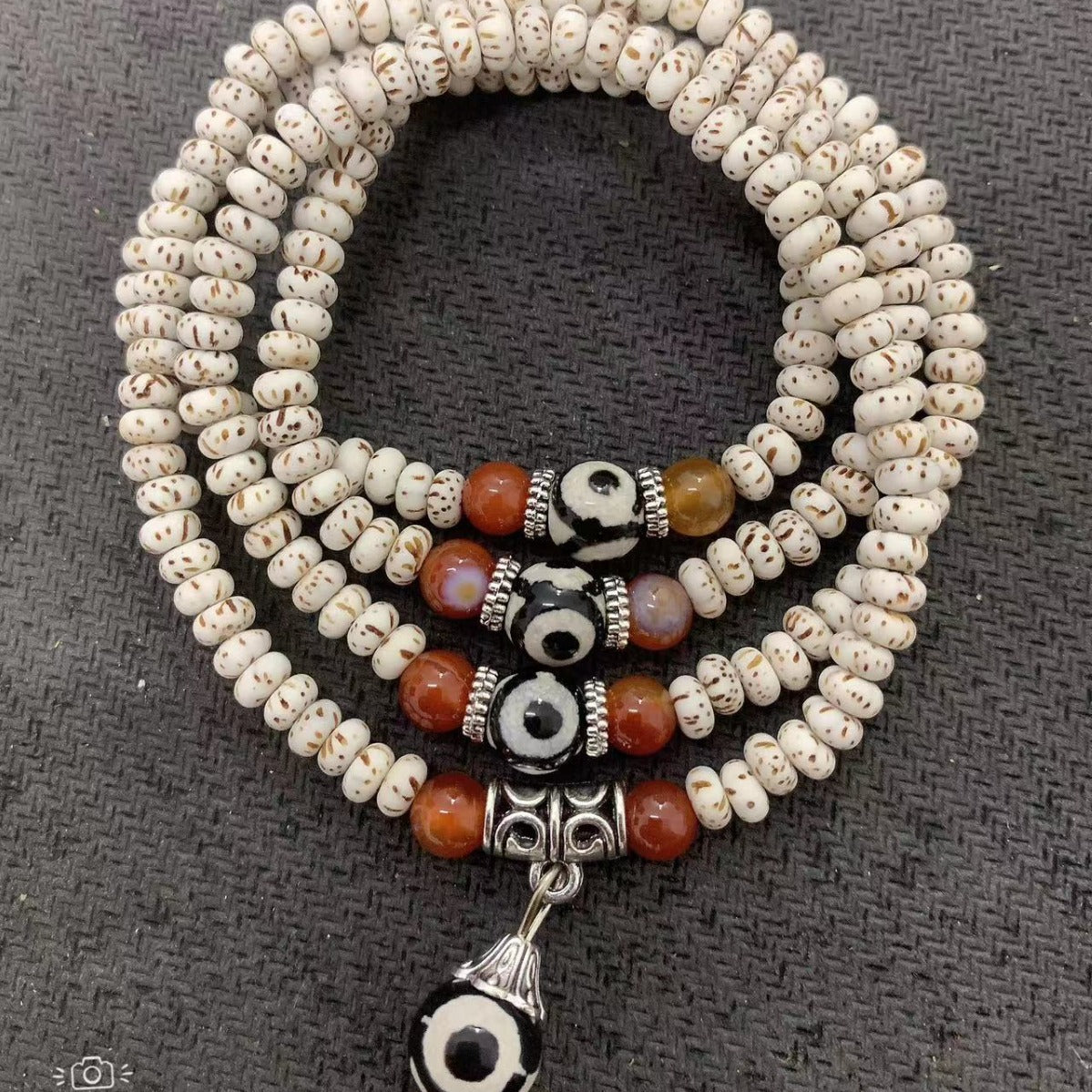 Letitdao Star Moon Rudraksha Bracelet Boho Chic Meditation & Yoga Jewelry Necklace