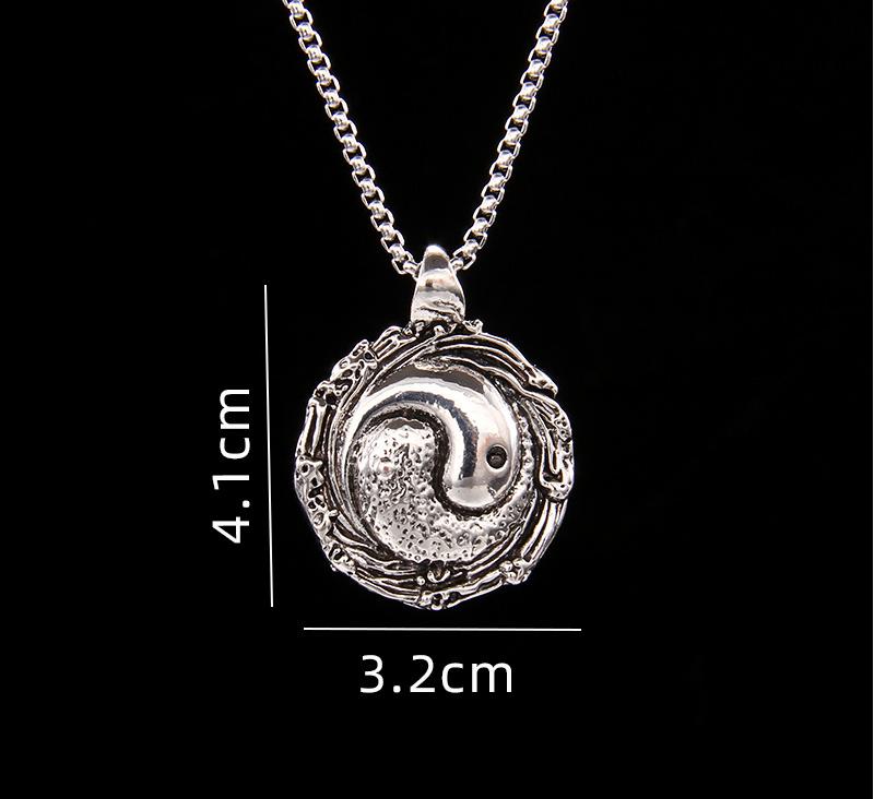 Sale Letitdao Yin-Yang Tai Chi Bagua Necklace Stainless Steel Pendant For Husband & Boyfriend