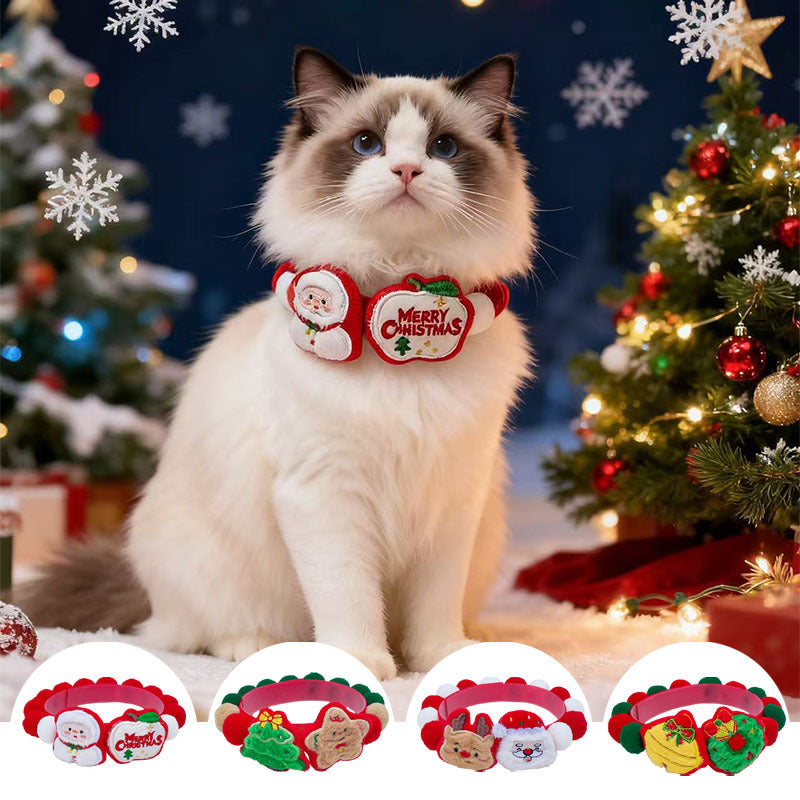 Letitdao Holiday Joy Collar Plush Christmas Tree Bell for Pet Anxiety Relief & Sensory Enrichment Festive Comfort System