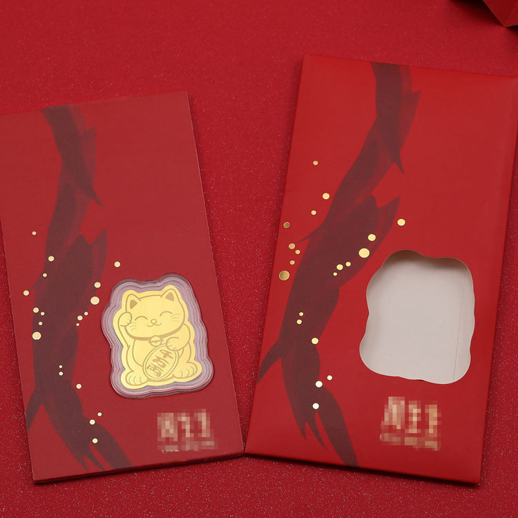 Letitdao Lucky Cat Energy Sticker Gold Foil Phone Sticker, Brings Digital Wealth and Signal Optimization Quantum Energy Shield