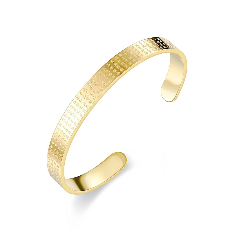 Letitdao Kinetic Mantra Cuff Titanium C-bangle with Adjustable Fit Tech Protection Jewelry