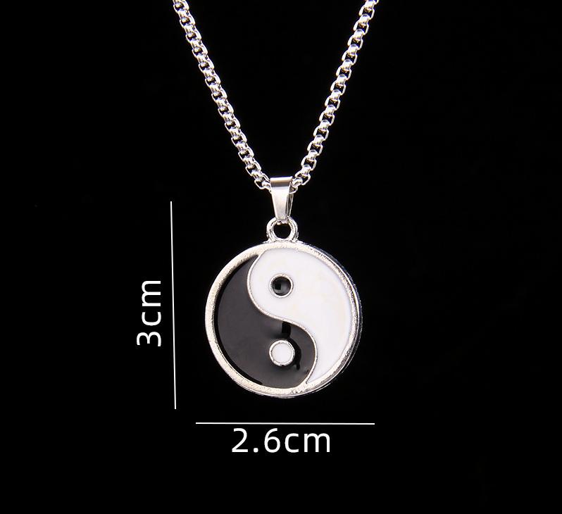 Sale Letitdao Yin-Yang Tai Chi Bagua Necklace Stainless Steel Pendant For Husband & Boyfriend