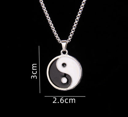 Sale Letitdao Yin-Yang Tai Chi Bagua Necklace Stainless Steel Pendant For Husband & Boyfriend