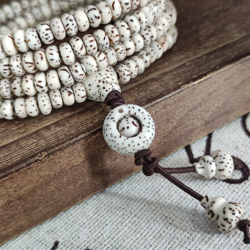 Letitdao Natural Star Moon Seed Bracelet Multi-Strand Meditation Jewelry Mindfulness Beads Necklace