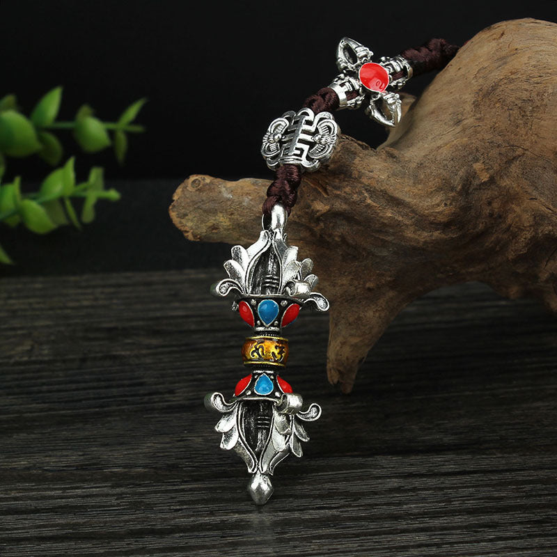 Letitdao Spinning Tibetan Mantra Car Charm Rotating Prayer Wheel for Mindful Driving & Travel Blessings Handcrafted Cultural Gift