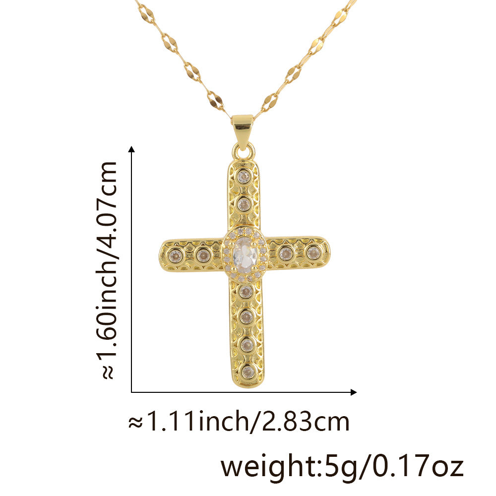 Letitdao Gold-plated Zirconia Multicolor Spectrum Pendant Necklace - Fashion Gradient Jewelry
