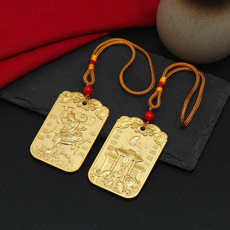 Letitdao Academic Success Talisman Chinese Style Alloy Token Pendant for Study Focus & Good Grades Car Interior Decor