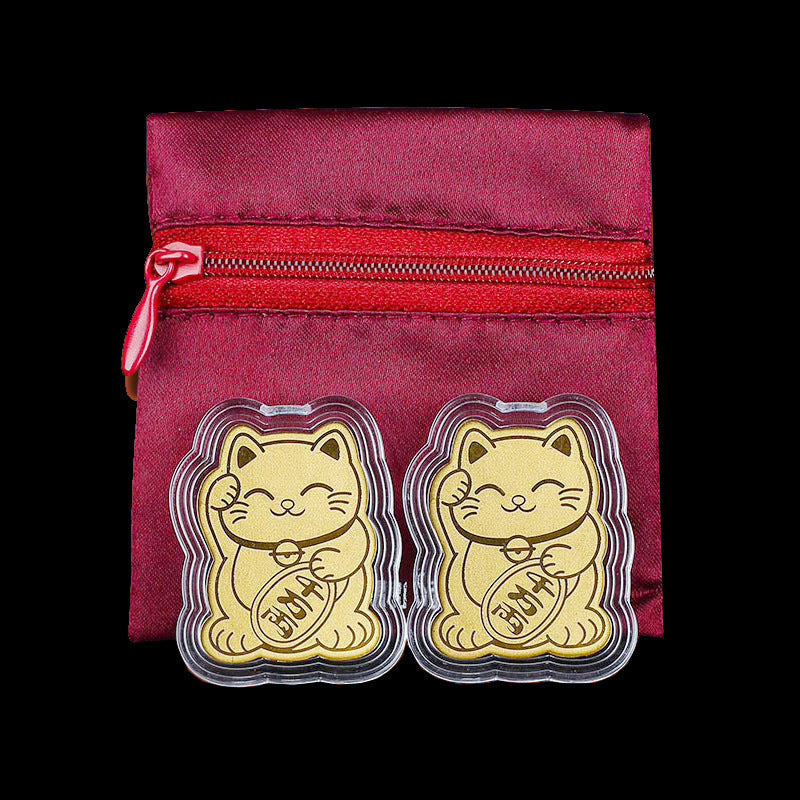 Letitdao Lucky Cat Energy Sticker Gold Foil Phone Sticker, Brings Digital Wealth and Signal Optimization Quantum Energy Shield