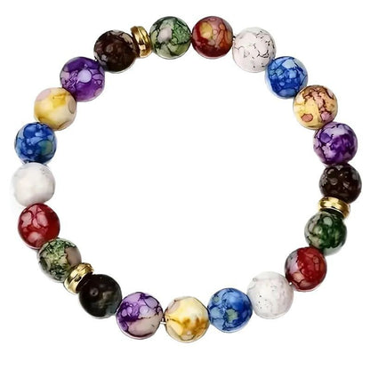 Letitdao Chakra-Aligned Rainbow Therapy Bracelet Handcrafted with Natural Stones for Energy Balance