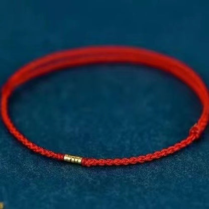 Letitdao Lucky Gold Bead Braided Bracelet & Anklet