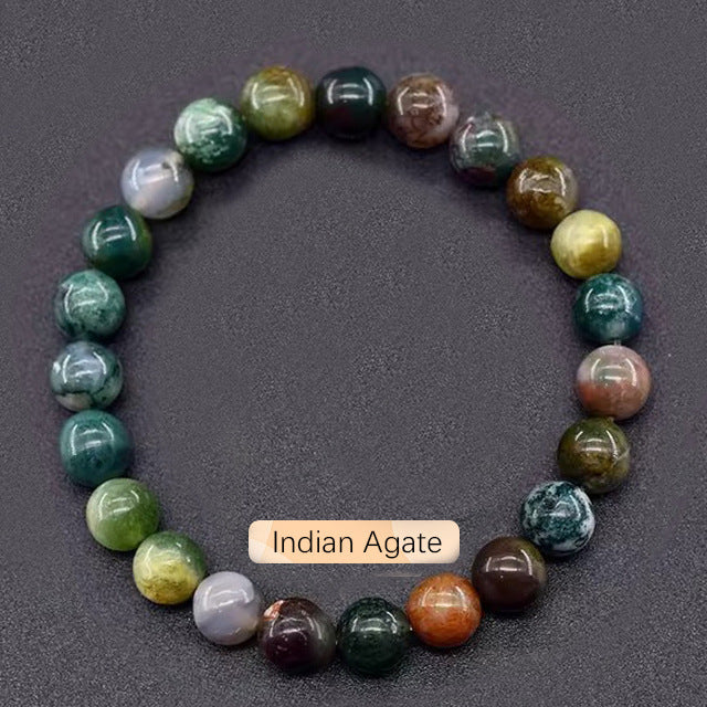 Letitdao Grounding Stone Bracelet Tiger's Eye & Garnet Bead Strand for Focus & Vitality Natural Energy Jewelry