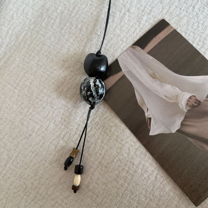 Letitdao Botanical Seed Necklace New Chinese Style Long Mala For Layering Literary Aesthetic Jewelry