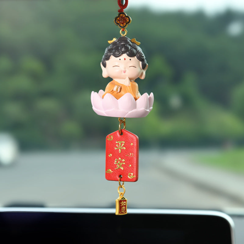Letitdao Cute Smiley Face Car Hanging Ornament Cartoon Character Air Freshener for Car Interior Decor