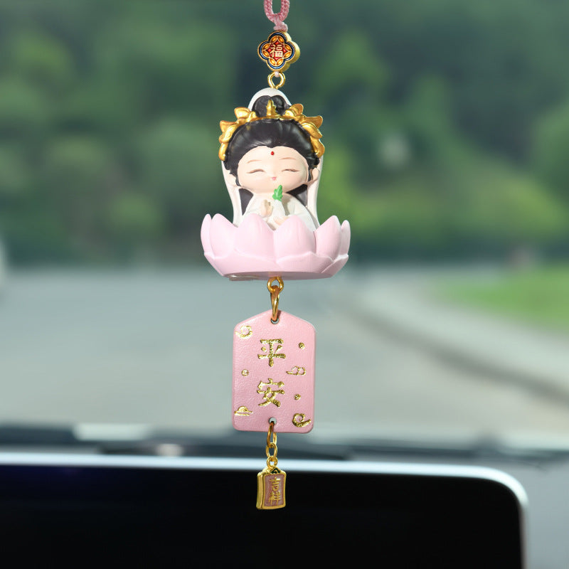 Letitdao Cute Smiley Face Car Hanging Ornament Cartoon Character Air Freshener for Car Interior Decor