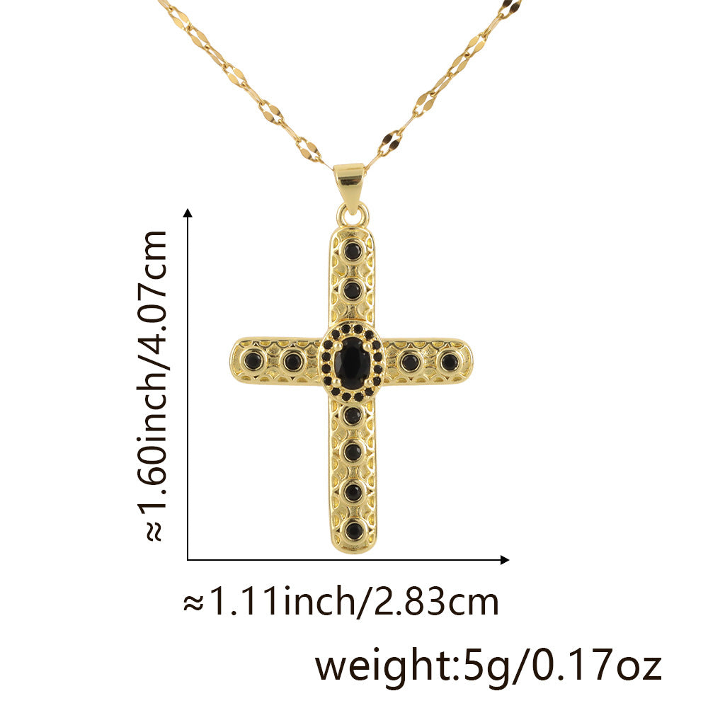 Letitdao Gold-plated Zirconia Multicolor Spectrum Pendant Necklace - Fashion Gradient Jewelry