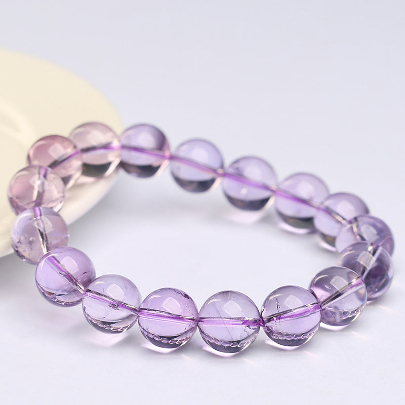 Letitdao Celestial Ice Bracelet Bolivian Amethyst for Intuitive Flow & Emotional Refinement Icy Crystal Jewelry