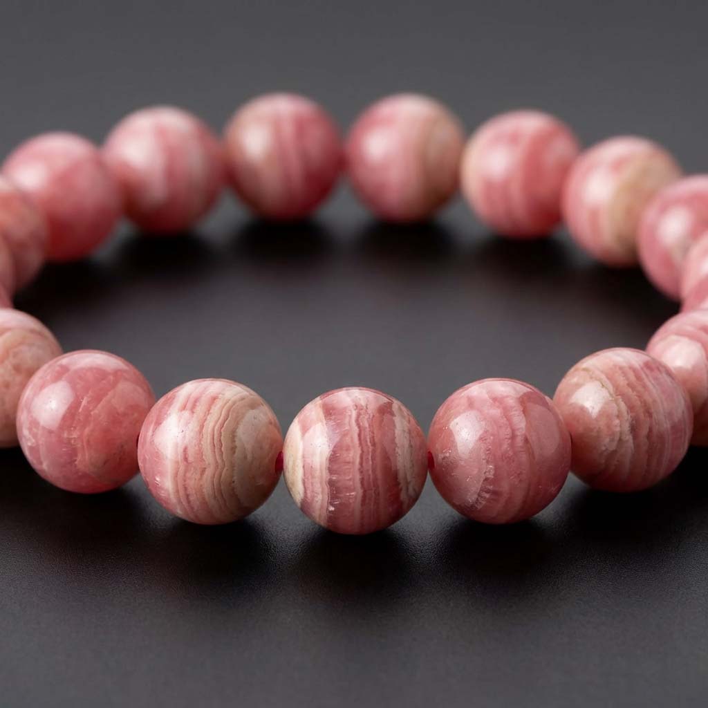 Letitdao Natural Rhodochrosite Bracelet - Whisper of Love
