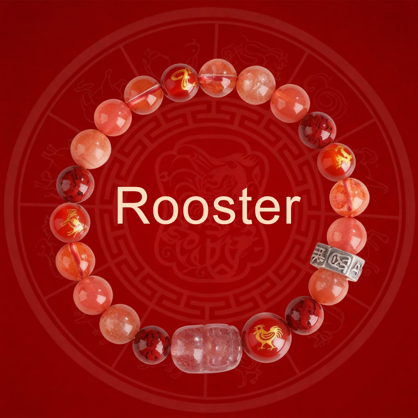 Zodiac Fortune Bracelet Adorned With Sacred Cinnabar & Natural Crystal & Legendary Pi Xiu