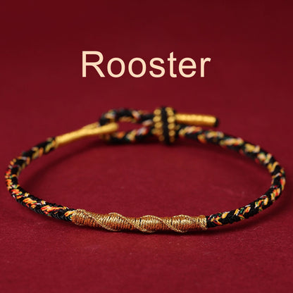 Zodiac Buddha Tai Sui Red String Bracelet Braided Bracelet Amulet
