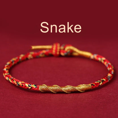 Zodiac Buddha Tai Sui Red String Bracelet Braided Bracelet Amulet
